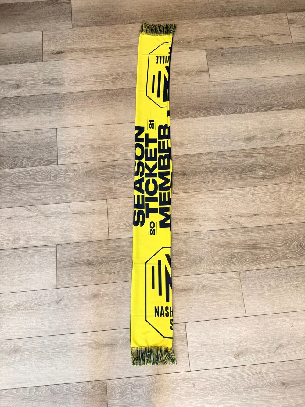 Nashville SC 2021 Season Ticket Member MLS Soccer Scarf Yellow Navy